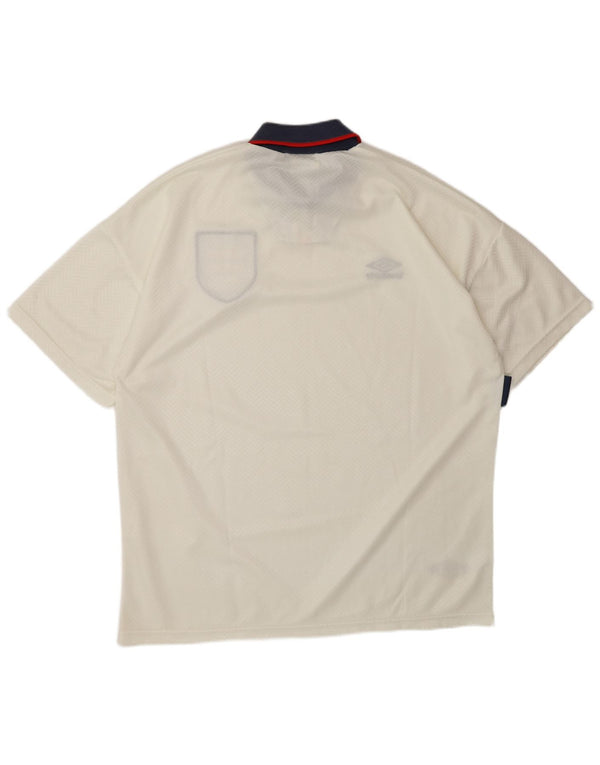 UMBRO Polo grafica Home da uomo Inghilterra 1993-1994 XL poliestere bianco