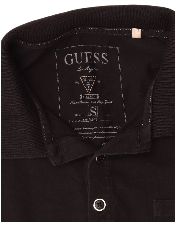 Polo Guess da uomo a maniche lunghe piccola nera