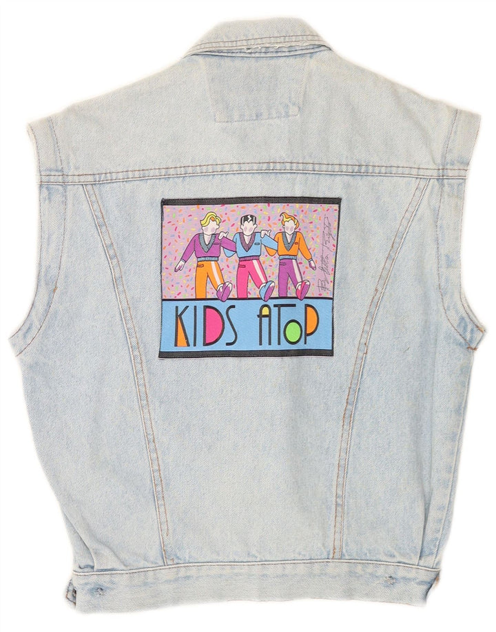 Casucci Gilet in denim grafico per ragazzi 9-10 anni in cotone blu