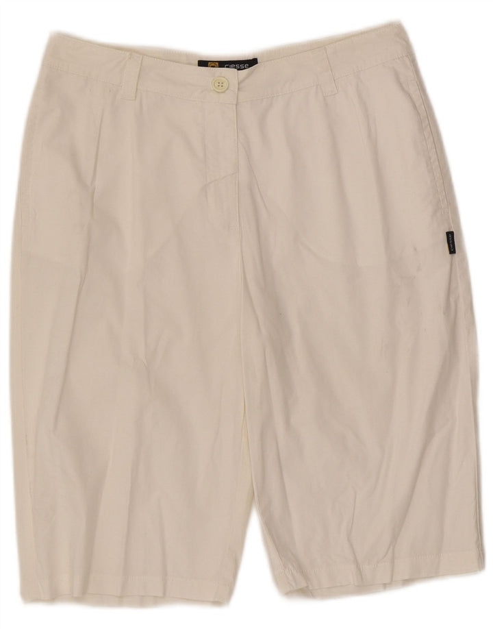 Pantaloncini chino vintage da donna IT 44 medi W30 bianchi