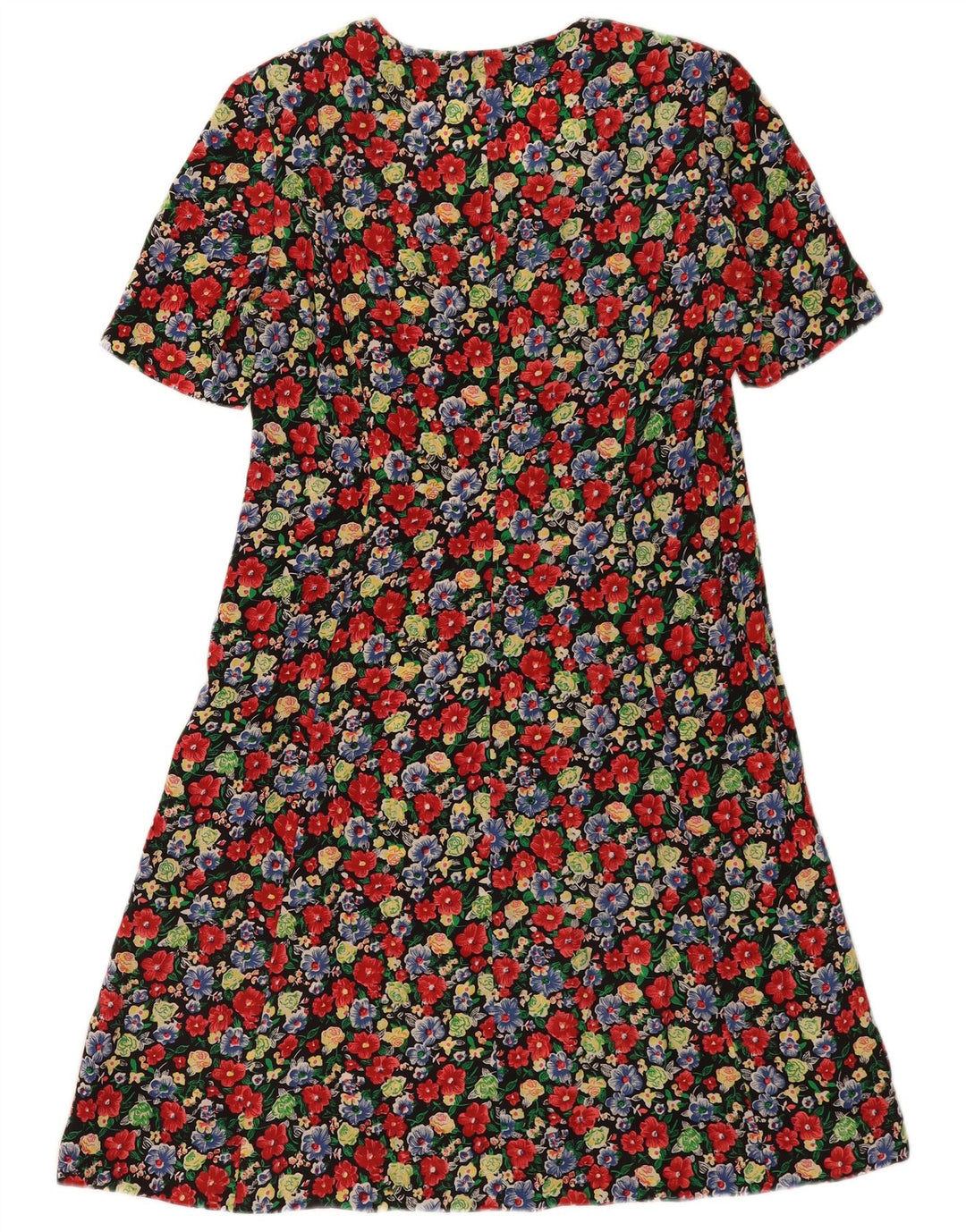 Abito vintage da donna a trapezio UK 14 medio floreale multicolore