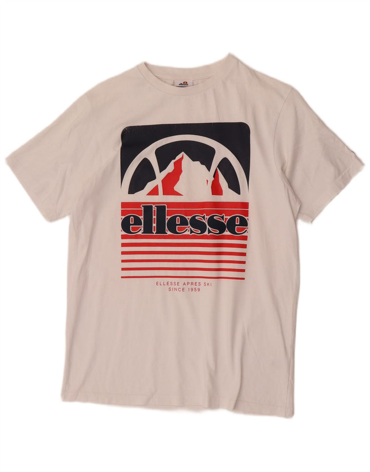 T-shirt grafica da uomo Ellesse Top piccola in cotone bianco