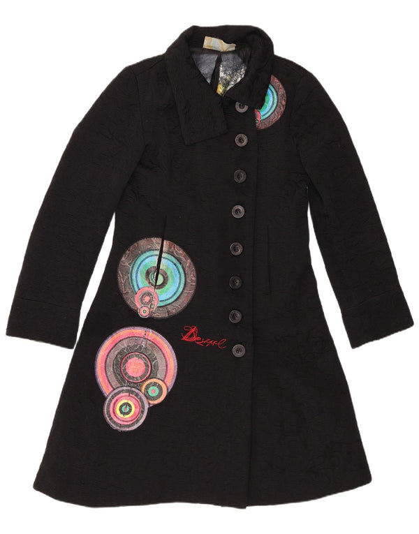 DESIGUAL Cappotto da donna con motivo astratto EU 40 cotone nero medio