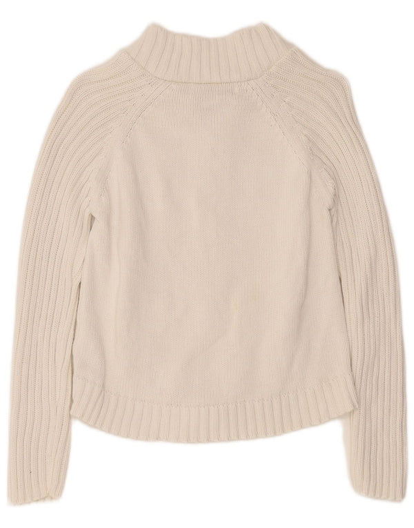 Maglione cardigan con zip intera Trafaluc Crop da donna Zara UK 14 Large Bianco