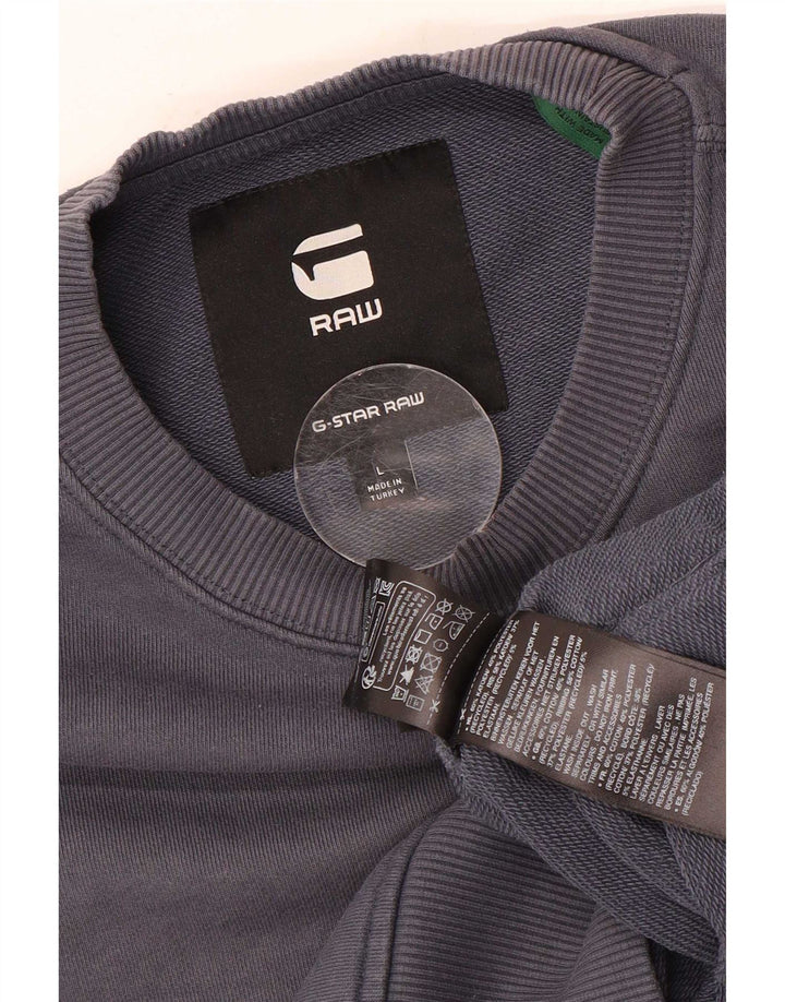 Felpa militare da uomo G-Star Maglione grande cotone blu navy