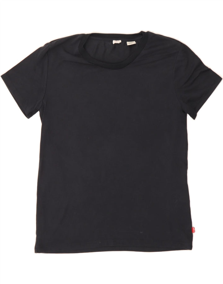LEVI'S Womens T-Shirt Top UK 12 Medium Black Modal Vintage Levi's and Second-Hand Levi's from Messina Hembry 