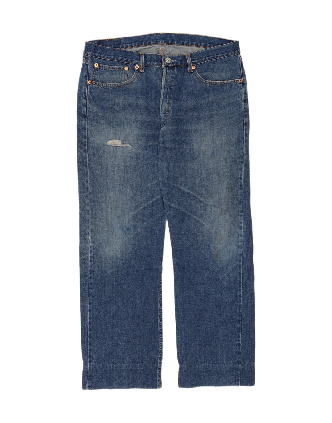 LEVI'S Mens Distressed Straight Jeans W38 L29 Blue Cotton Vintage Levi's and Second-Hand Levi's from Messina Hembry 