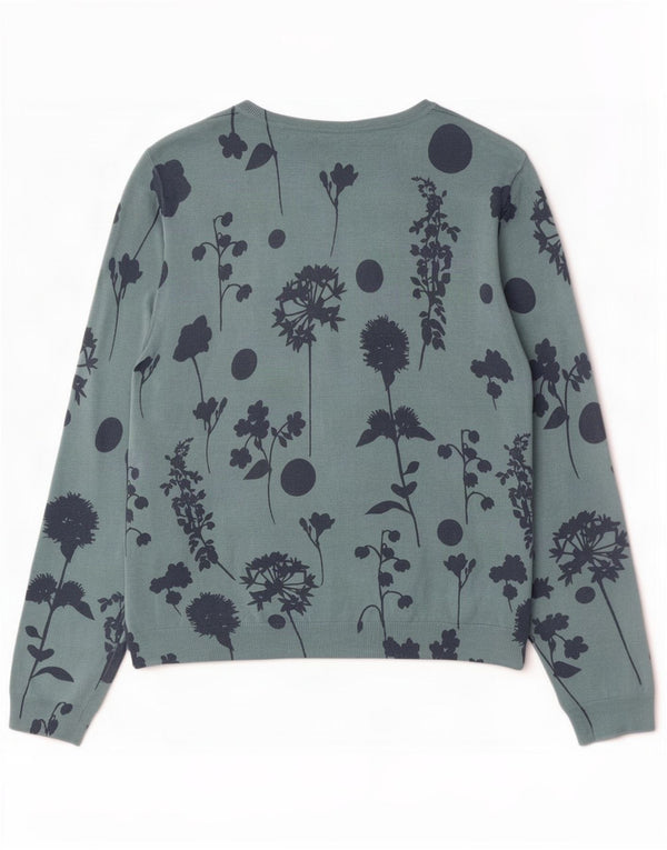 Maglione cardigan da donna Marks & Spencer UK 16 grande floreale blu