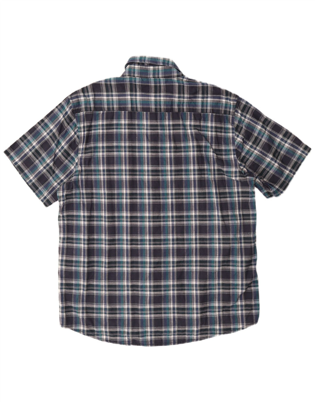 Camicia a maniche corte da uomo Avirex 2XL in cotone a quadri blu navy