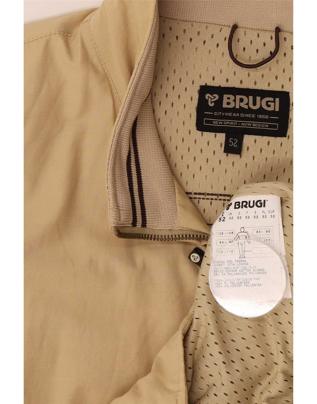 Giubbotto bomber da uomo Brugi UK 42 XL in cotone beige