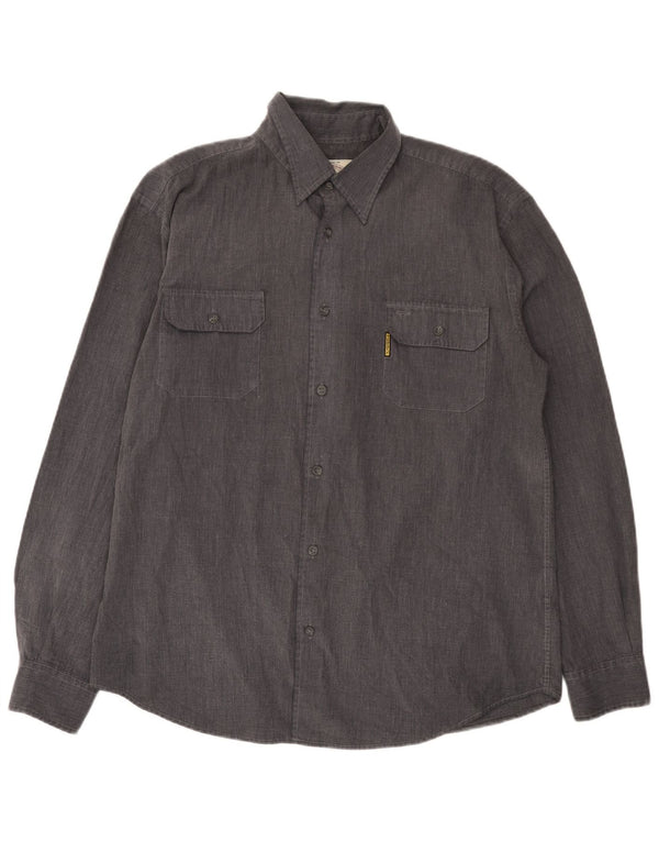Camicia Armani Jeans Uomo XL Poliestere Grigio