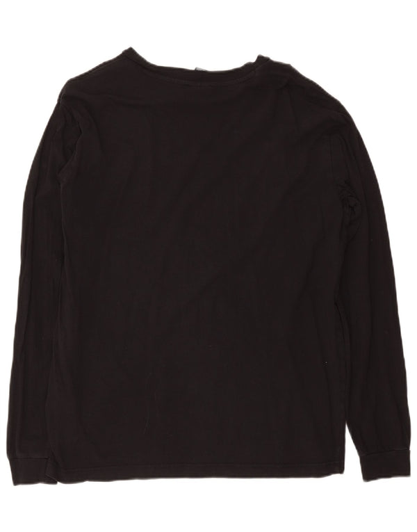 Champion Top grafico da uomo a maniche lunghe in cotone nero medio
