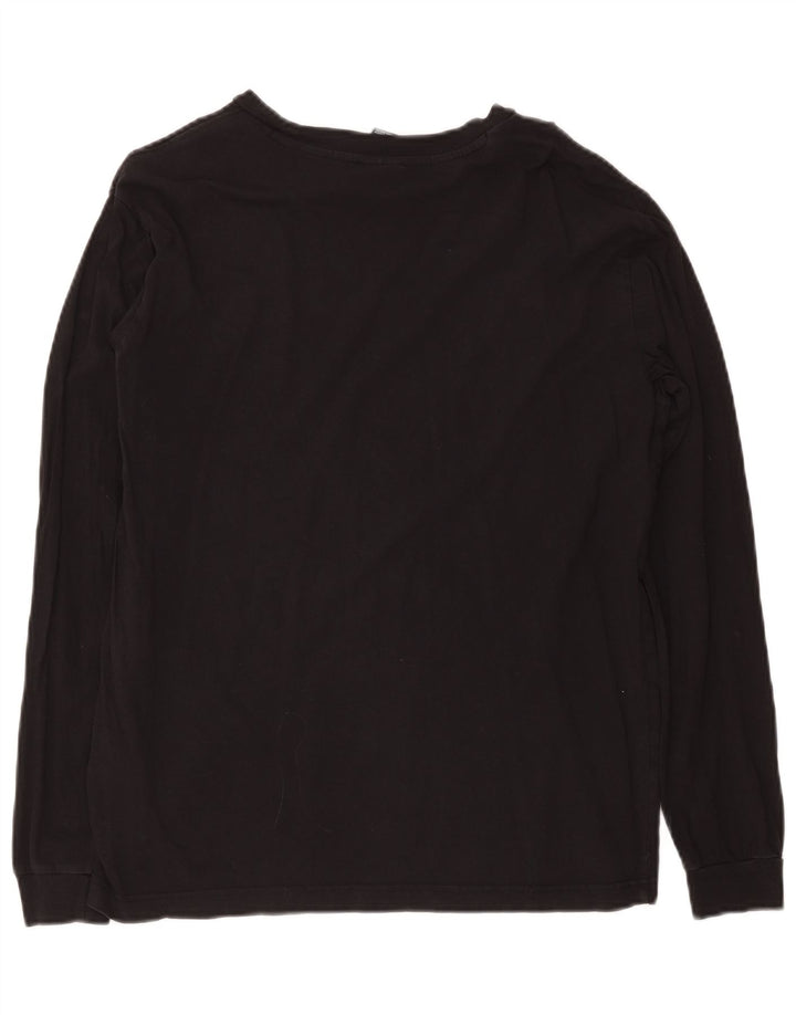 Champion Top grafico da uomo a maniche lunghe in cotone nero medio