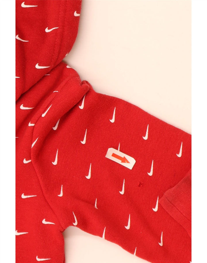 Felpa con cappuccio grafica Nike da bambino 5-6 anni in cotone rosso medio