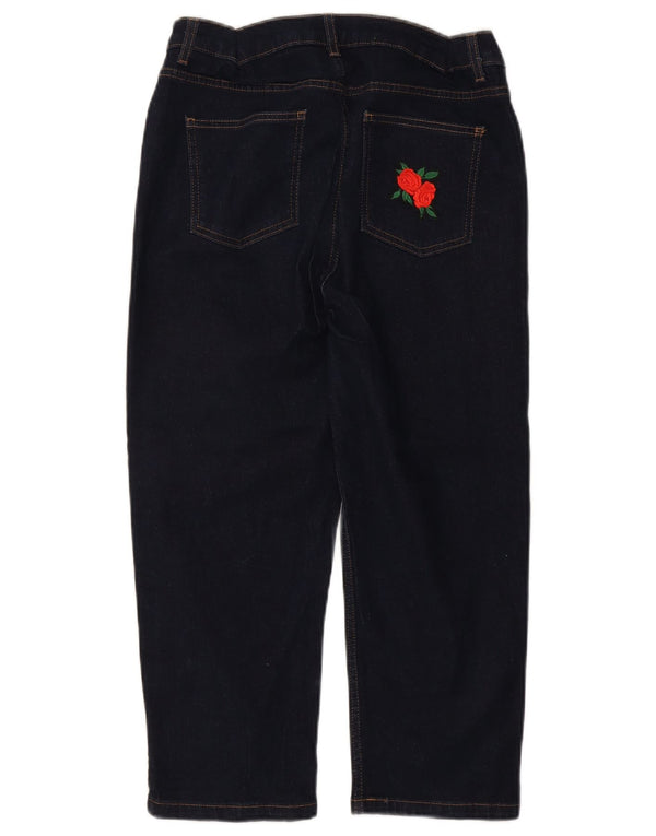 Jeans cropped grafici da donna Marks & Spencer UK 14 Large W32 L22 Blu navy
