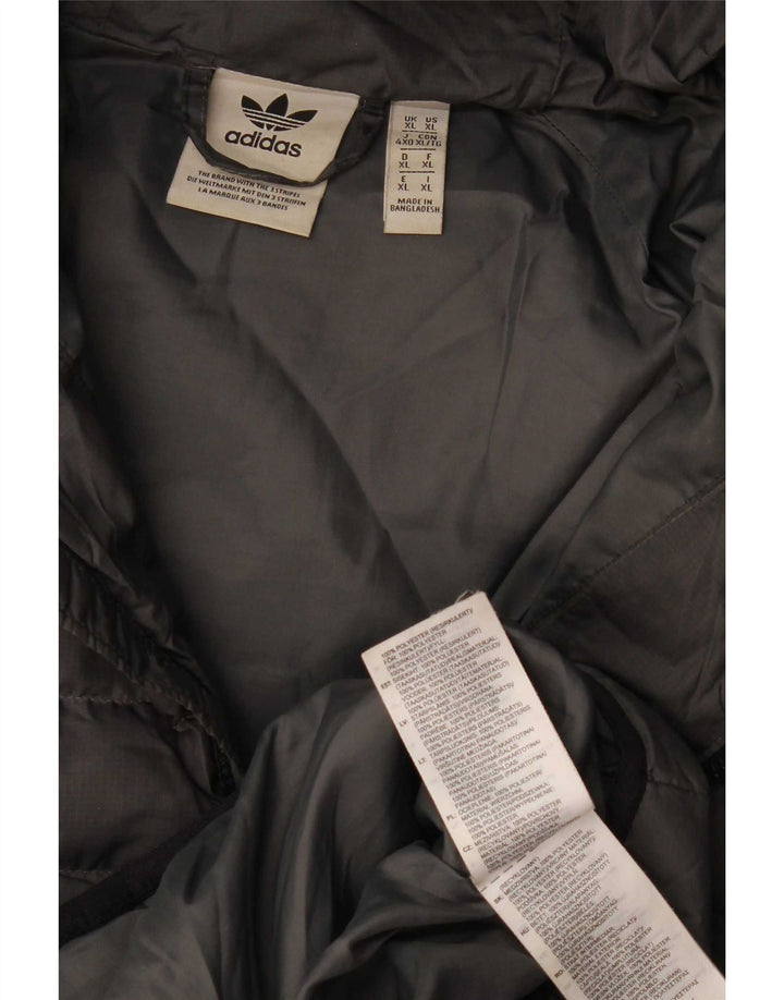 Giacca imbottita con cappuccio da uomo Adidas UK 42 XL poliestere grigio