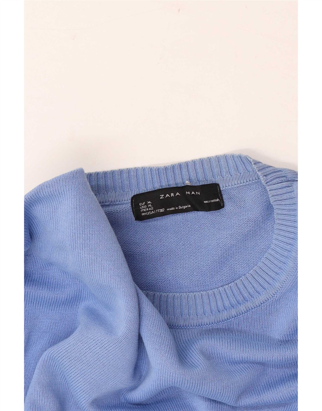 Maglione maglione girocollo da uomo Zara XL in cotone blu