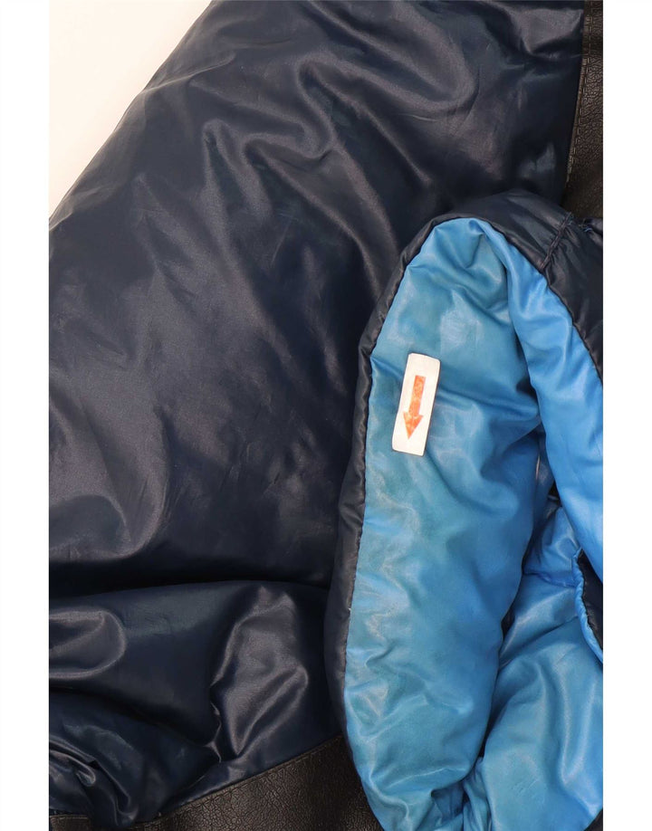 Giacca imbottita con cappuccio da uomo Samas UK 40 Large blu navy in poliammide a blocchi di colore