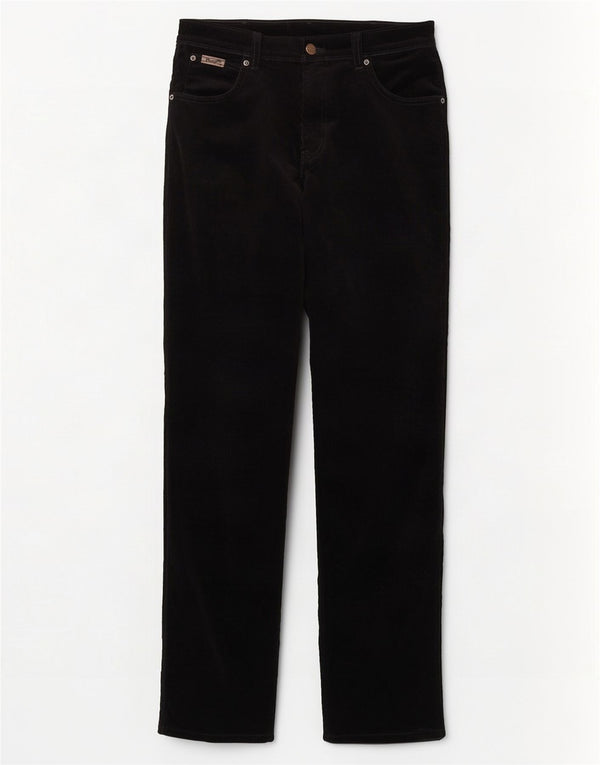 Wrangler Mens Texas Stretch Straight Corduroy Trousers W32 L34 Black Cotton