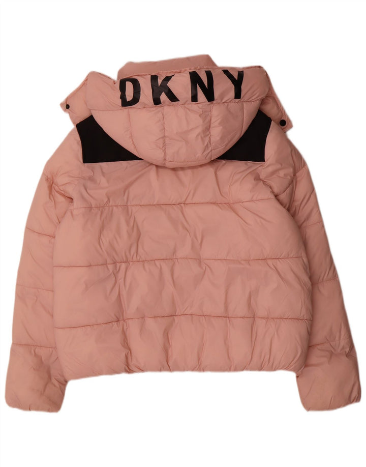 Giacca imbottita con grafica oversize da donna Dkny UK 16 Large Pink Colourblock