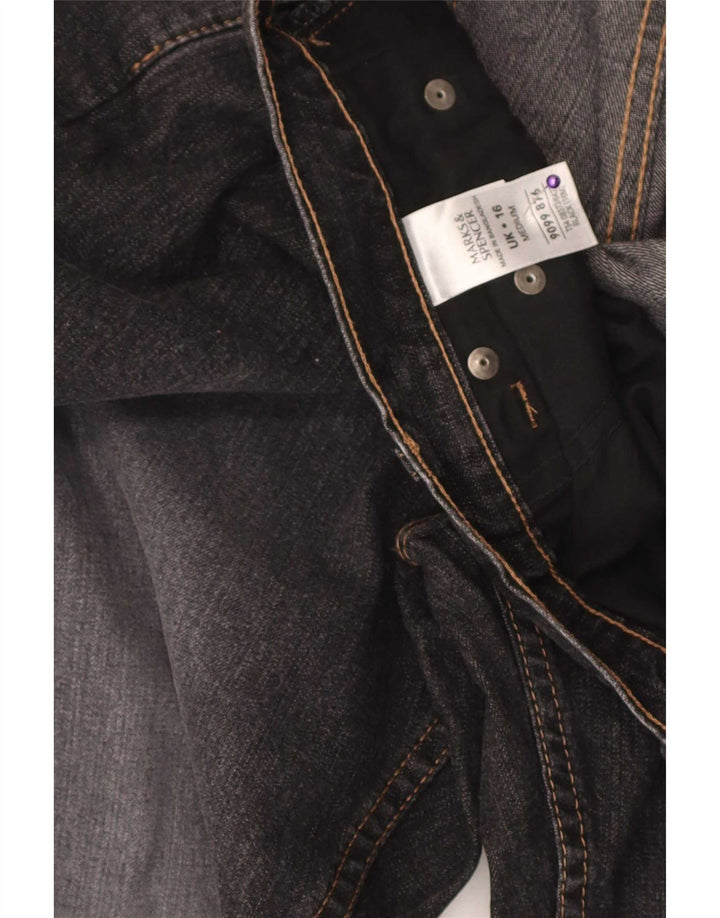 Jeans Bootcut da donna Marks & Spencer UK 16 Large W34 L30 Cotone nero