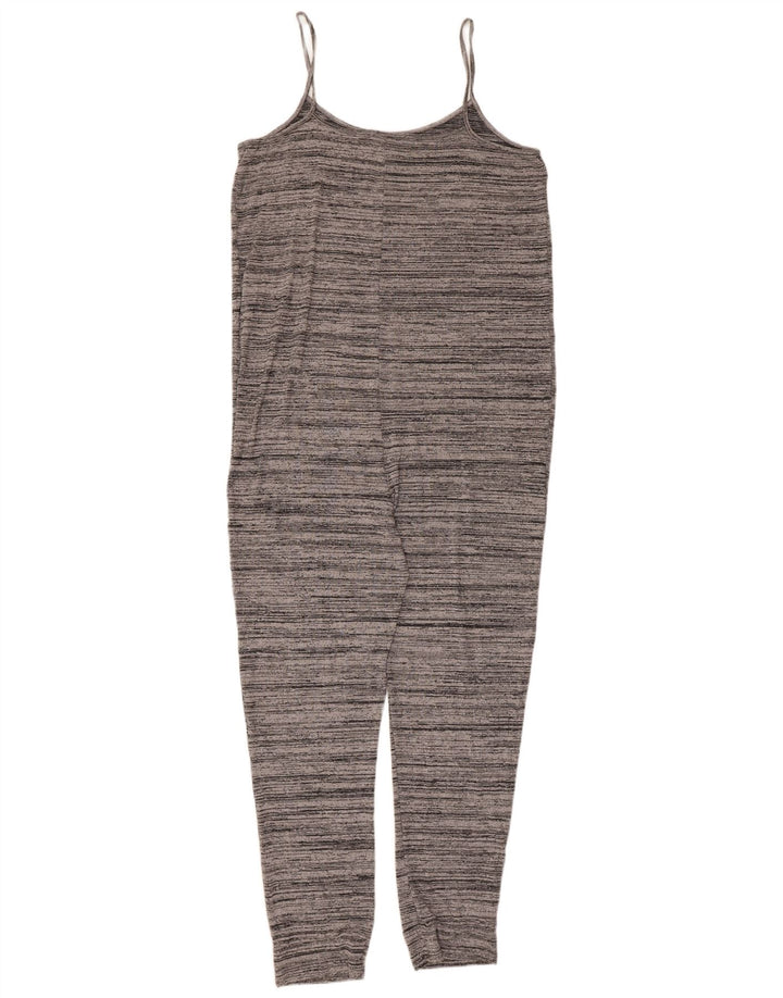 Tuta senza maniche da donna Topshop UK 12 Viscosa a righe grigio medio