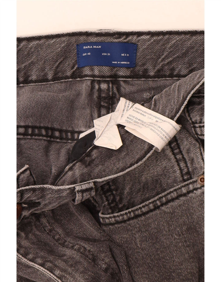Jeans slim da uomo ZARA EU 40 medio W31 L29 cotone grigio
