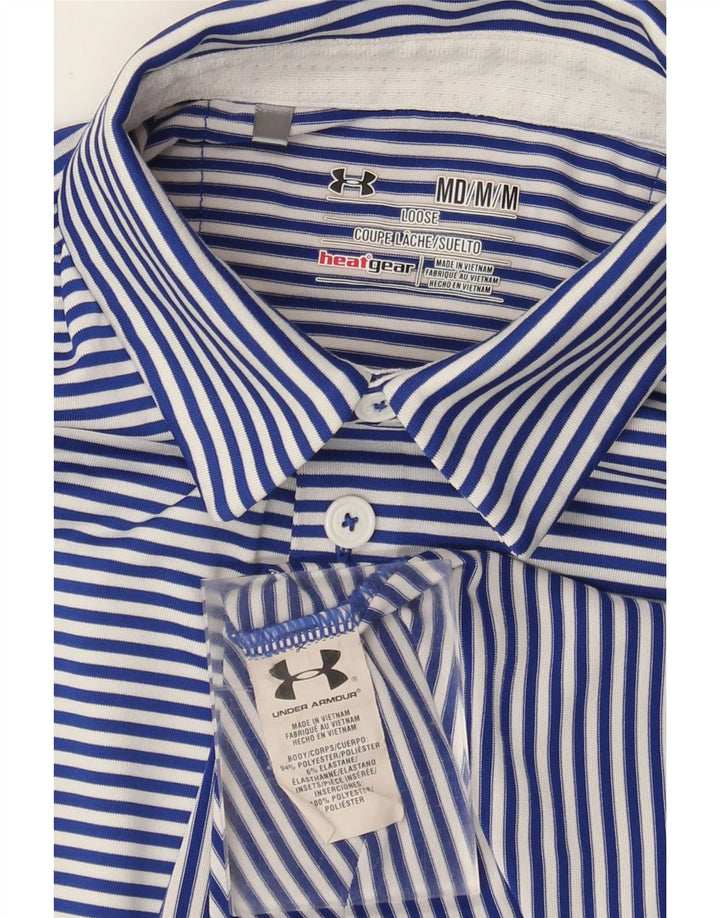 Polo Under Armour da uomo Heat Gear in poliestere gessato blu medio