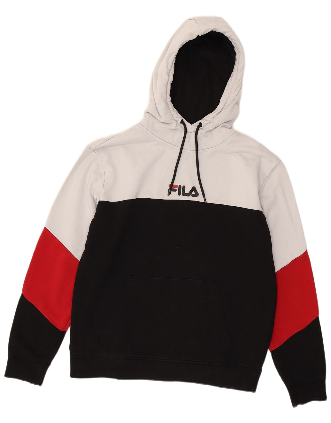Felpa con cappuccio Fila da uomo in cotone color block medio nero