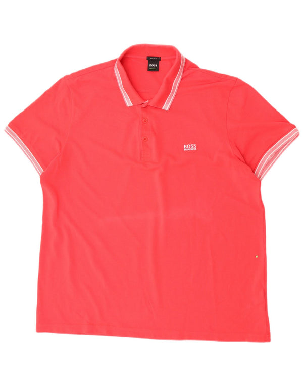 Polo Hugo Boss da uomo vestibilità regolare 3XL cotone a righe rosse