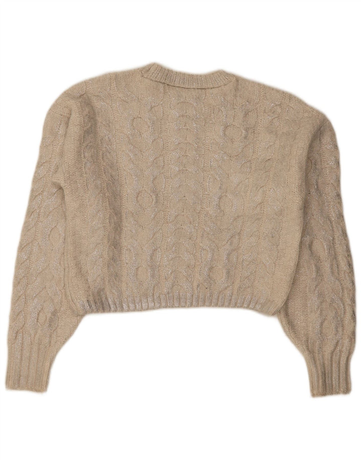 Maglione corto girocollo da donna Zara UK 14 Beige medio