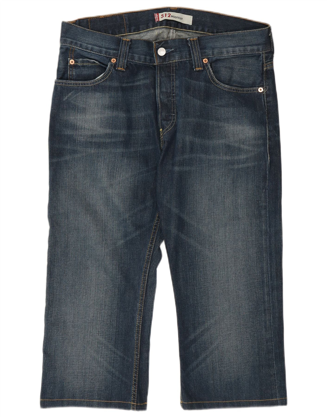 Levi's Uomo 512 Capri Jeans W33 L22 Blu Cotone