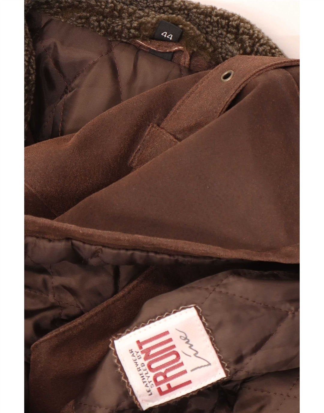 Giacca in pelle scamosciata da donna Front Line EU 44 XL in pelle marrone
