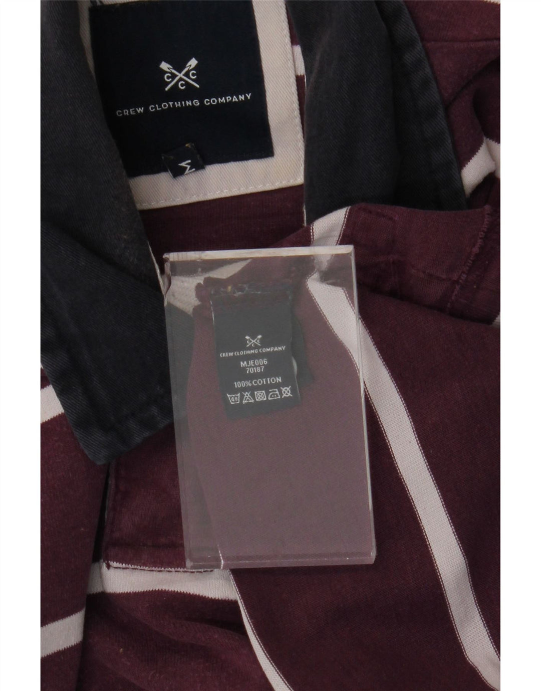 CREW CLOTHING Polo da rugby da uomo a maniche lunghe a righe viola medio