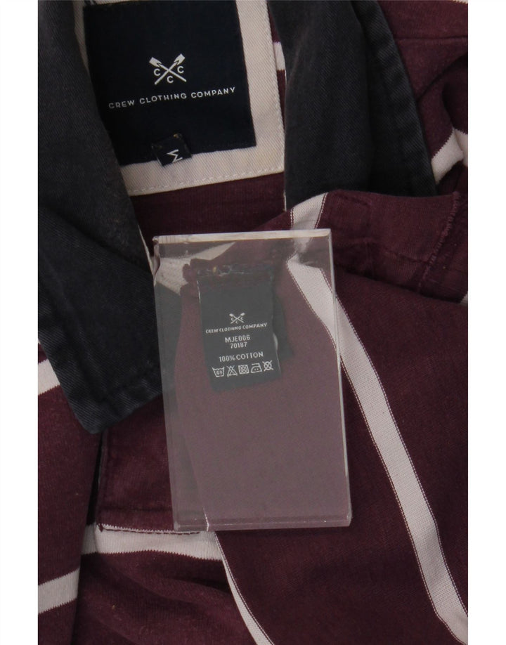 CREW CLOTHING Polo da rugby da uomo a maniche lunghe a righe viola medio