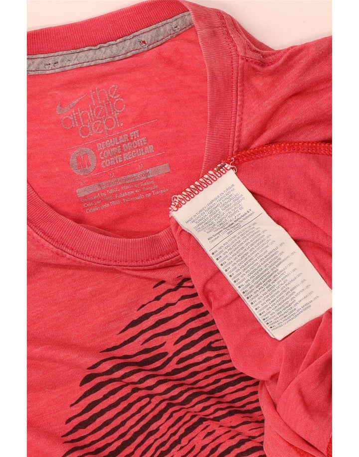 T-shirt grafica Nike da uomo con vestibilità regolare, top in poliestere rosso medio