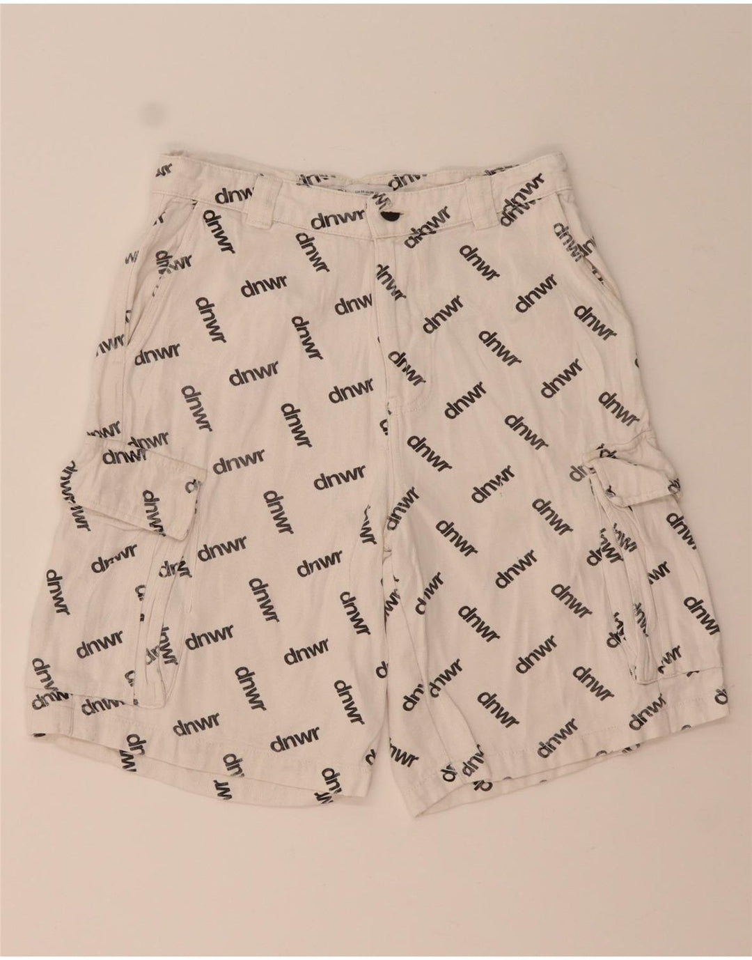 Pantaloncini cargo grafici da uomo Zara EU 38 piccoli W30 bianchi