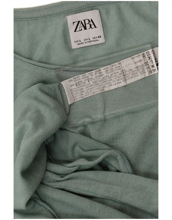 T-shirt Zara da uomo Top Large in cotone verde