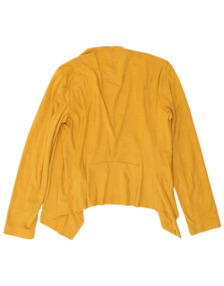 Top cardigan da donna Zara UK 10 piccolo poliestere giallo