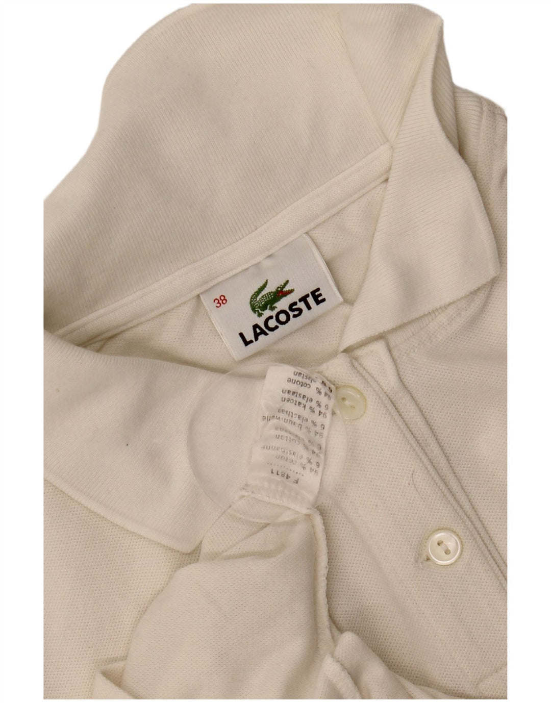 Polo da donna LACOSTE taglia 38 cotone bianco medio