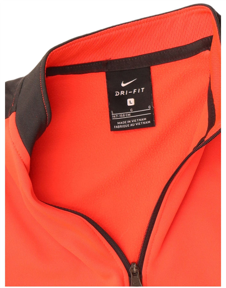 Top della tuta pullover con grafica Nike da ragazzo Dri Fit 12-13 anni Large arancione
