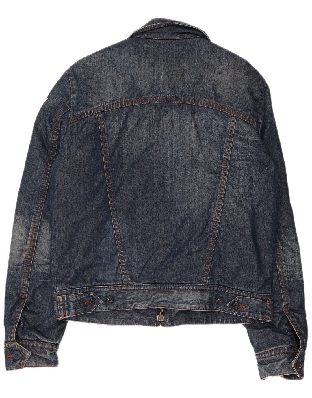 REPLAY Giacca di jeans da donna UK 16 Large Blu Navy Cotone