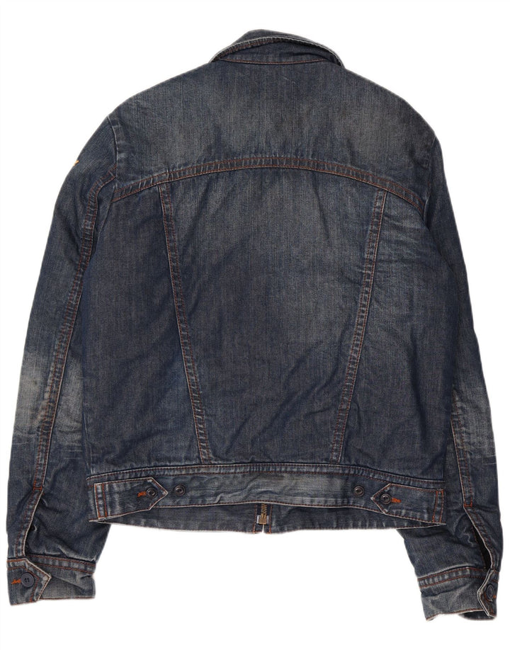 REPLAY Giacca di jeans da donna UK 16 Large Blu Navy Cotone