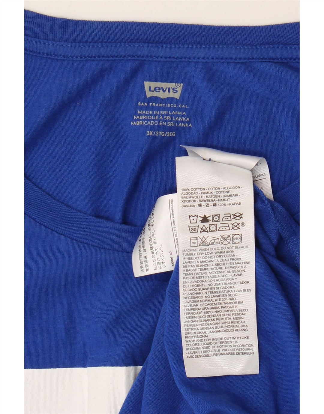 T-shirt grafica da uomo Levi's Top 3XL in cotone blu