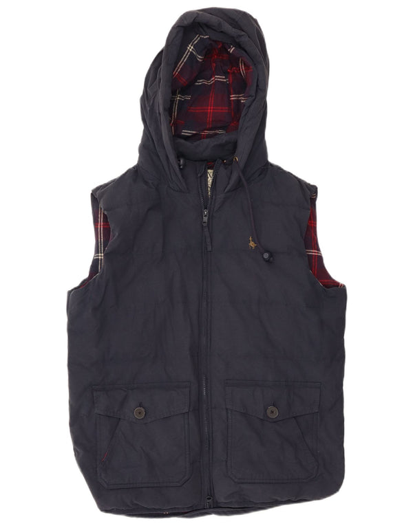 Gilet imbottito con cappuccio da uomo Jack Wills UK 38 cotone medio blu navy