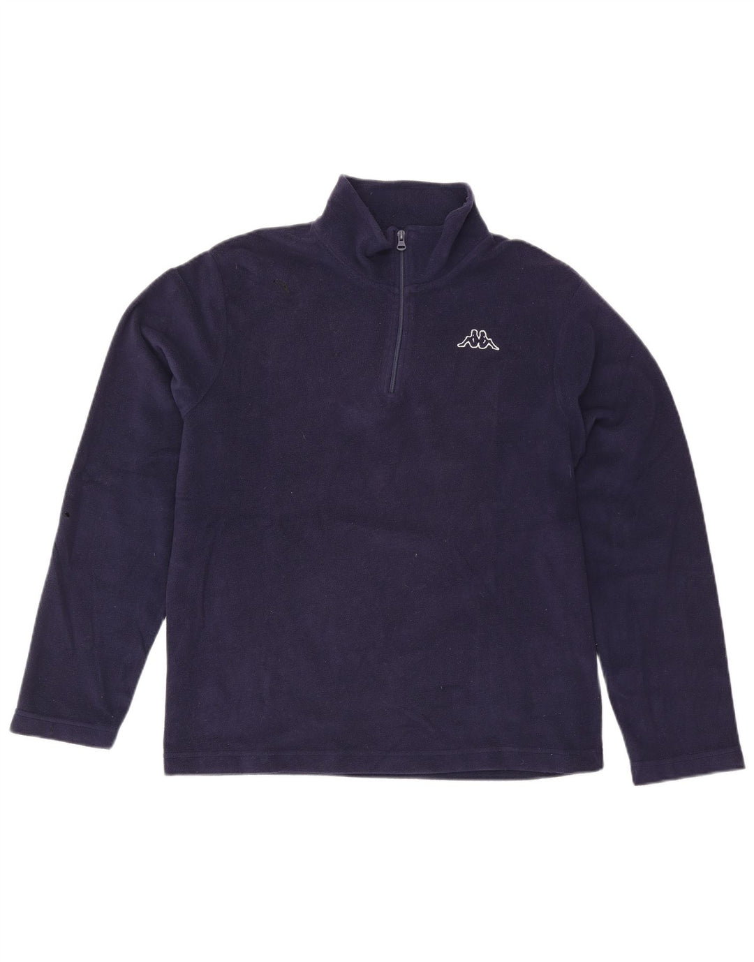 Maglione in pile da uomo Kappa con zip e collo grande in poliestere blu navy