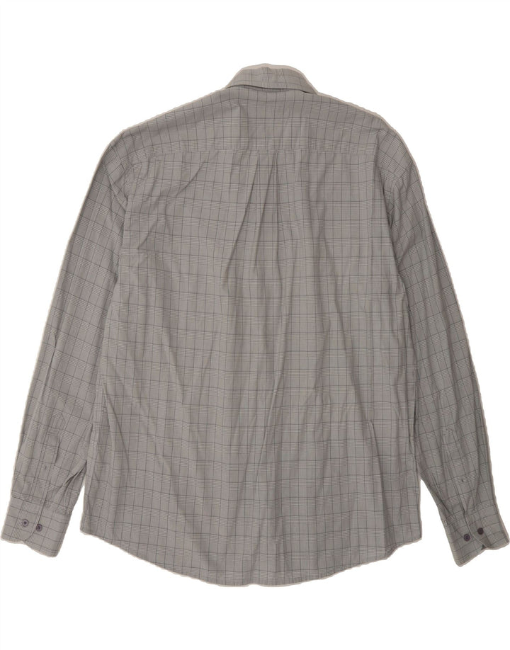 SERGIO TACCHINI Mens Shirt 2XL Grey Check Cotton Vintage Sergio Tacchini and Second-Hand Sergio Tacchini from Messina Hembry 