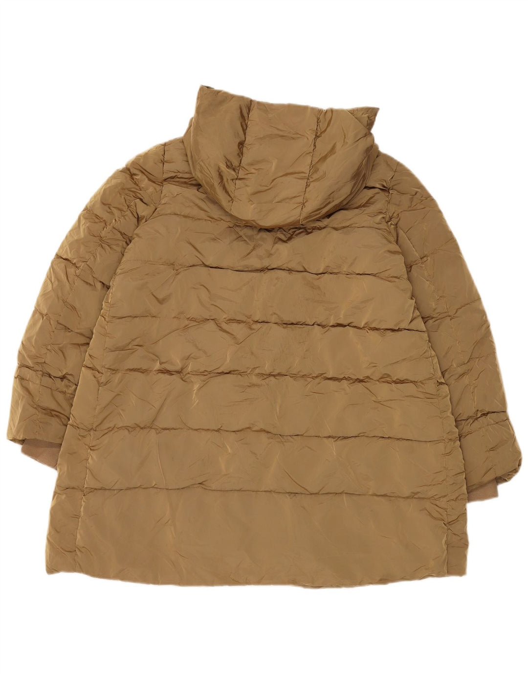 Giacca imbottita oversize con cappuccio da donna Zara UK 14 medio kaki poliammide