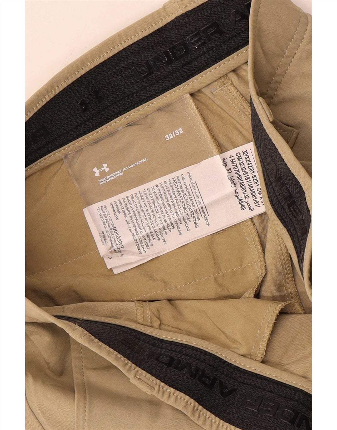 Pantaloni chino slim da uomo Under Armour W32 L32 poliestere beige