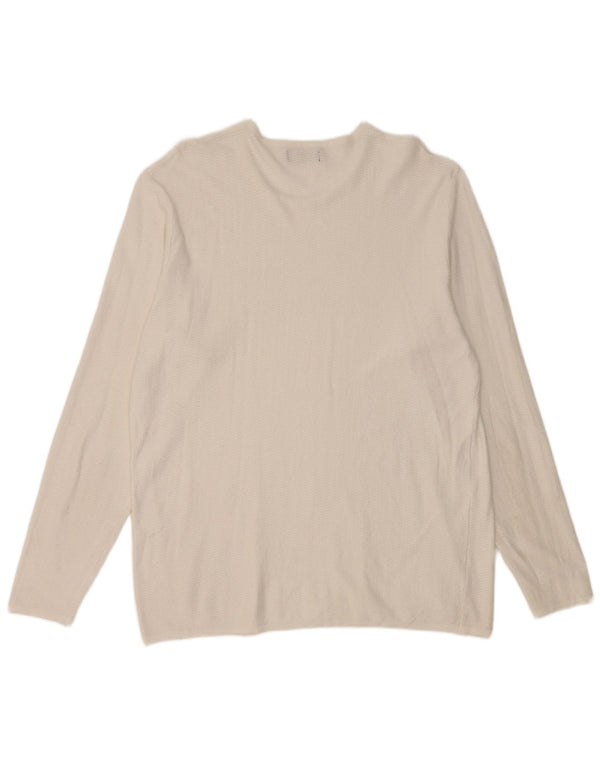 Top Zara da donna a maniche lunghe UK 18 XL bianco a spina di pesce